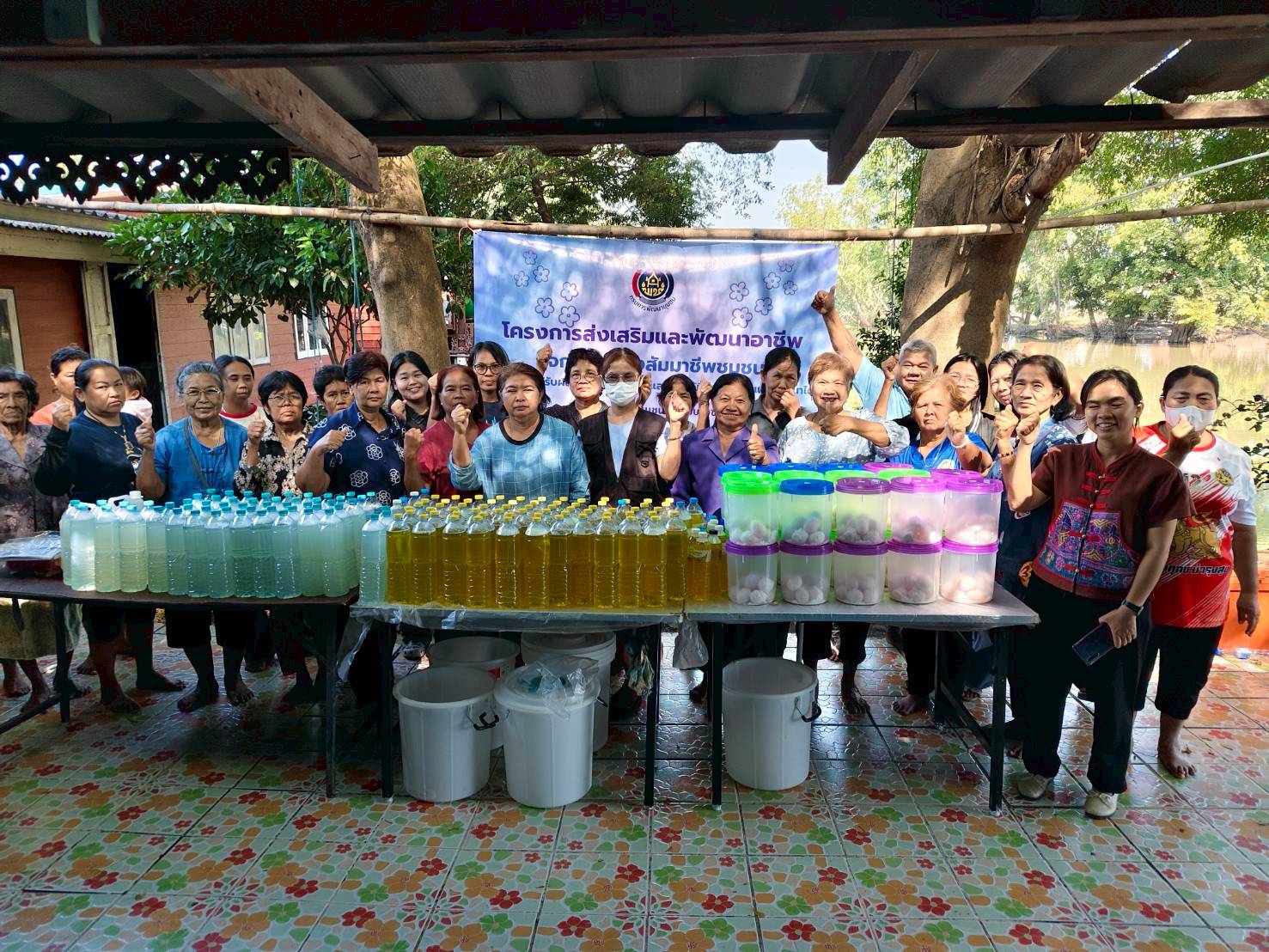 ดำเนินโครงการส่งเสริมและพัฒนาอาชีพ สร้างสัมมาชีพชุมชนครัวเรือนที่ได้รับผลกระทบด้านอาชีพและรายได้ที่มีศักยภาพและสามารถพัฒนาได้ 