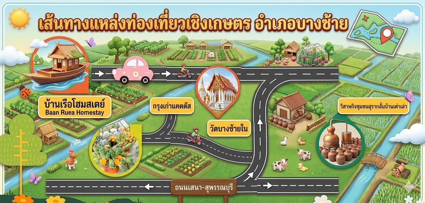 🌟พช.บางซ้ายเชิญชวนท่องเที่ยว บ้านเรือโฮมสเตย์ หมู่ที่ 5 ตำบลเต่าเล่า OTOP นวัตวิถีอำเภอบางซ้าย