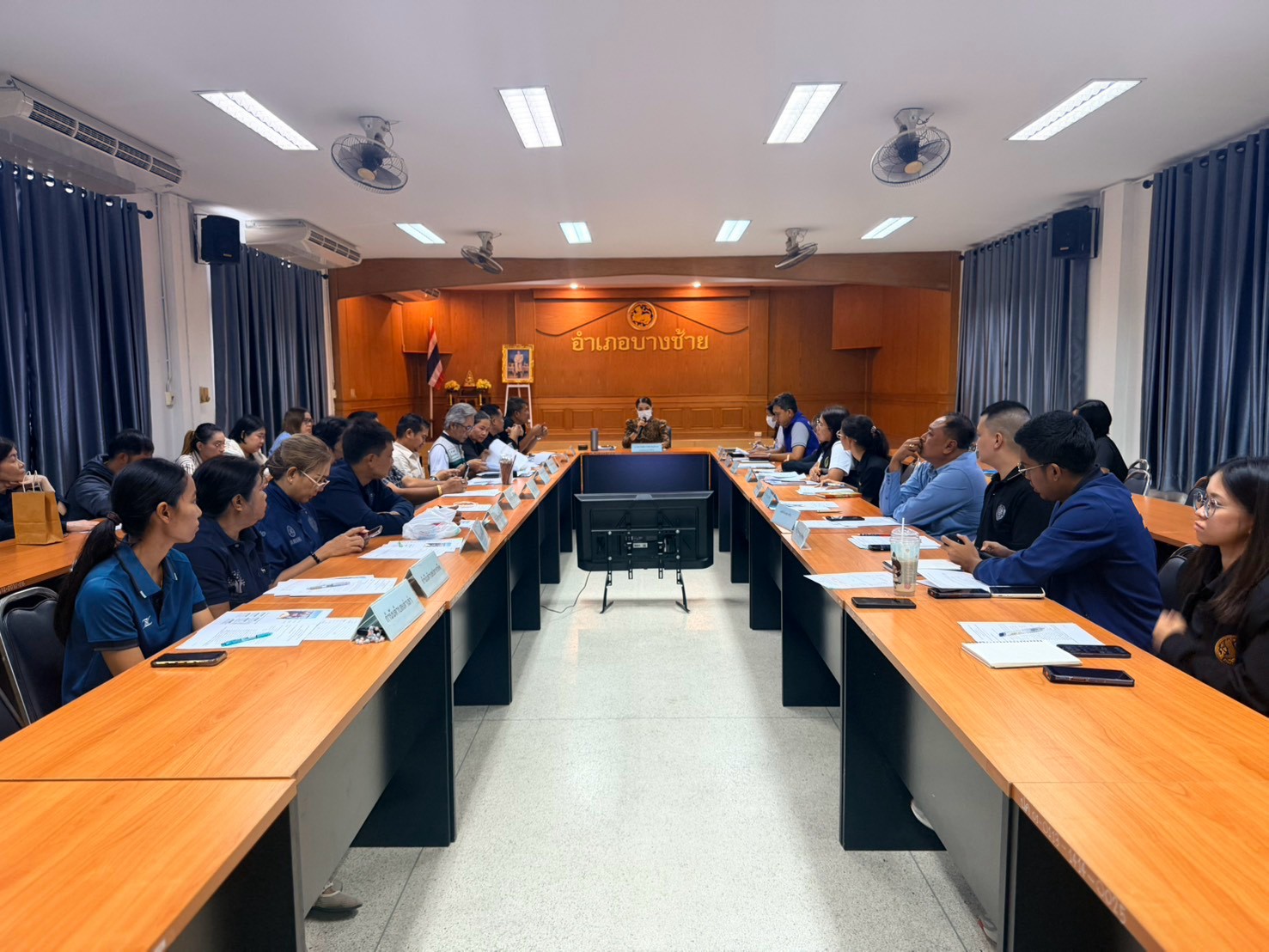 🌾สพอ.บางซ้าย ถิ่นทุ่งทอง🌾 เข้าร่วมประชุมคณะกรรมการให้ความช่วยเหลือผู้ประสบภัยพิบัติอำเภอบางซ้าย (ก.ช.ภ.อ.) ครั้งที่ 7/2569